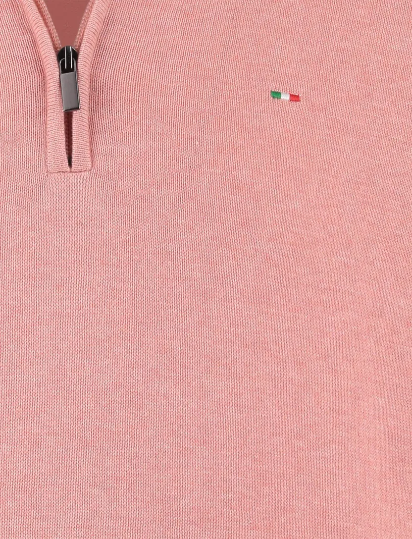 trui Portofino half zip roze rits normale fit