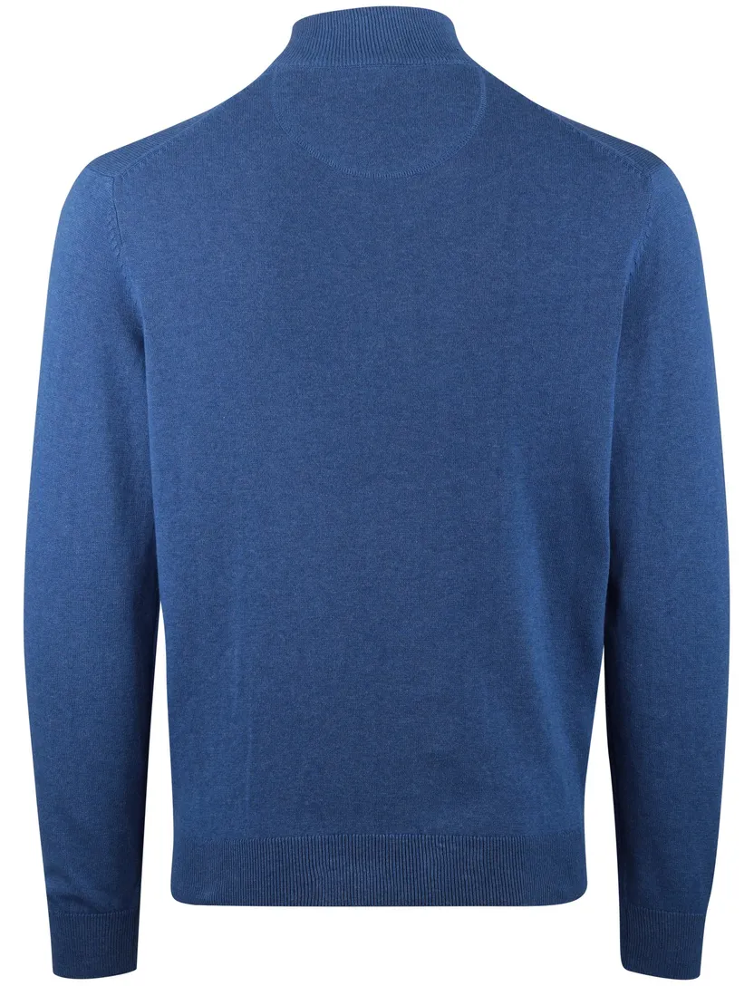 trui Portofino half zip blauw zwarte rits normale fit