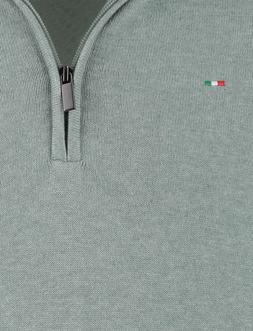 Portofino groene half zip trui normale fit