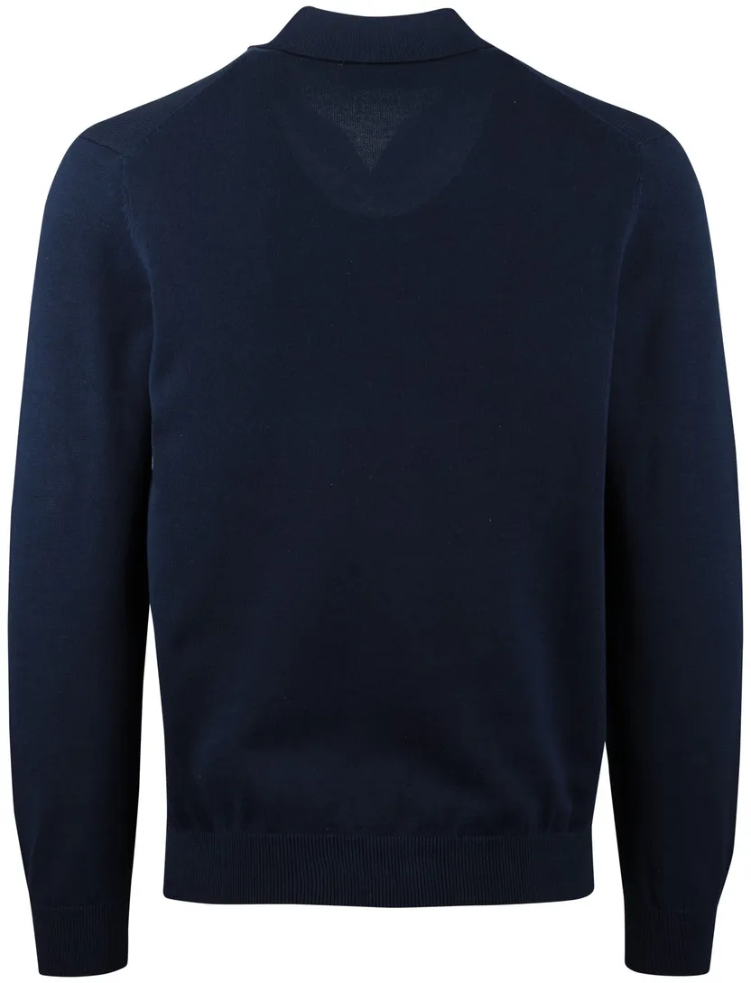 Gemeleerde trui v-hals groen navy