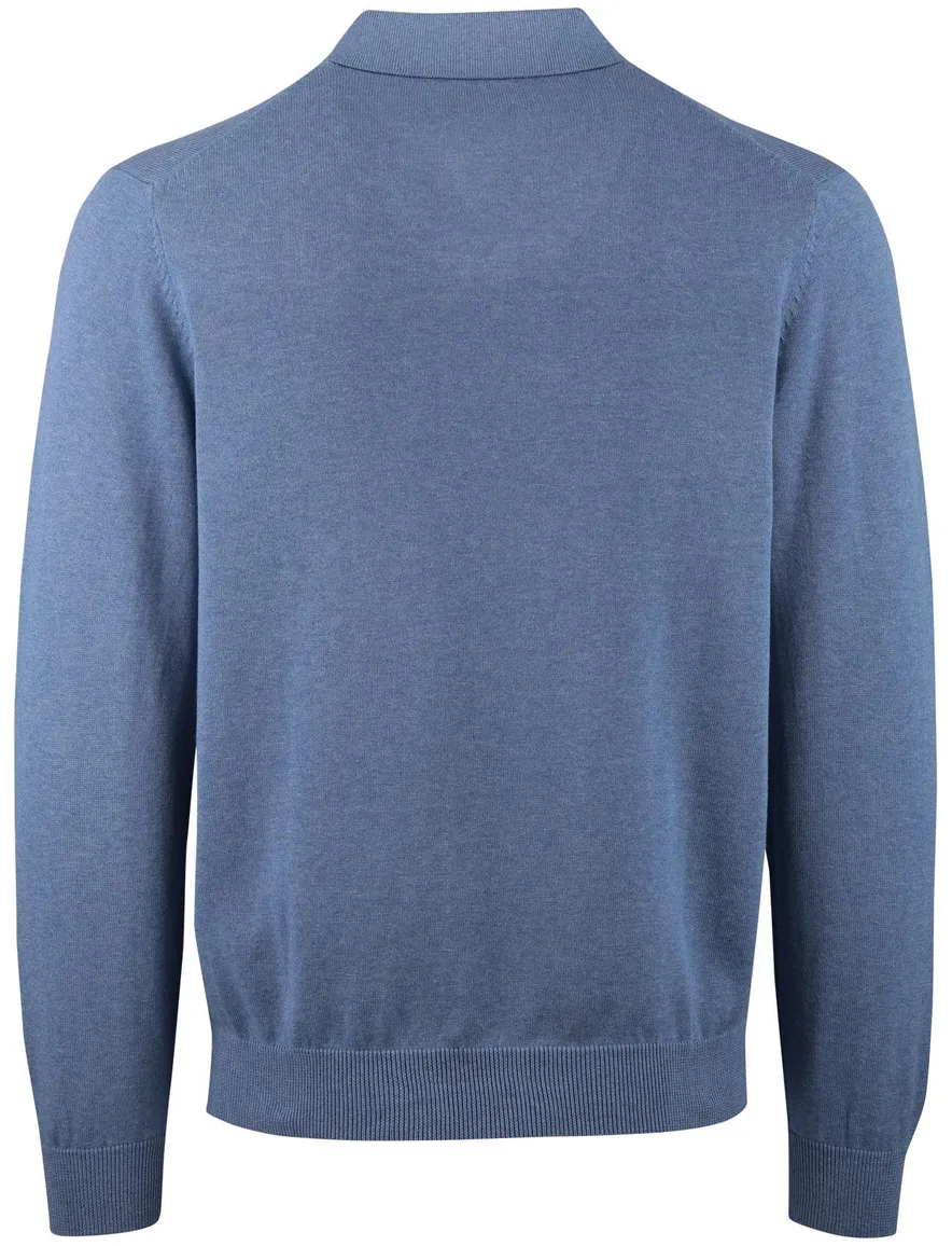Portofino trui v-hals gemeleerd blauw katoen