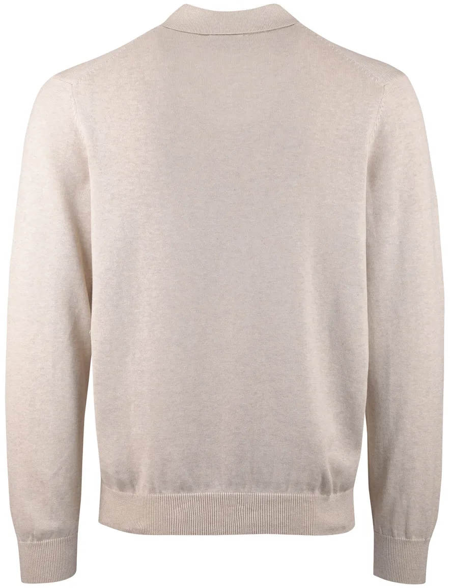 Portofino trui v-hals gemeleerd beige katoen