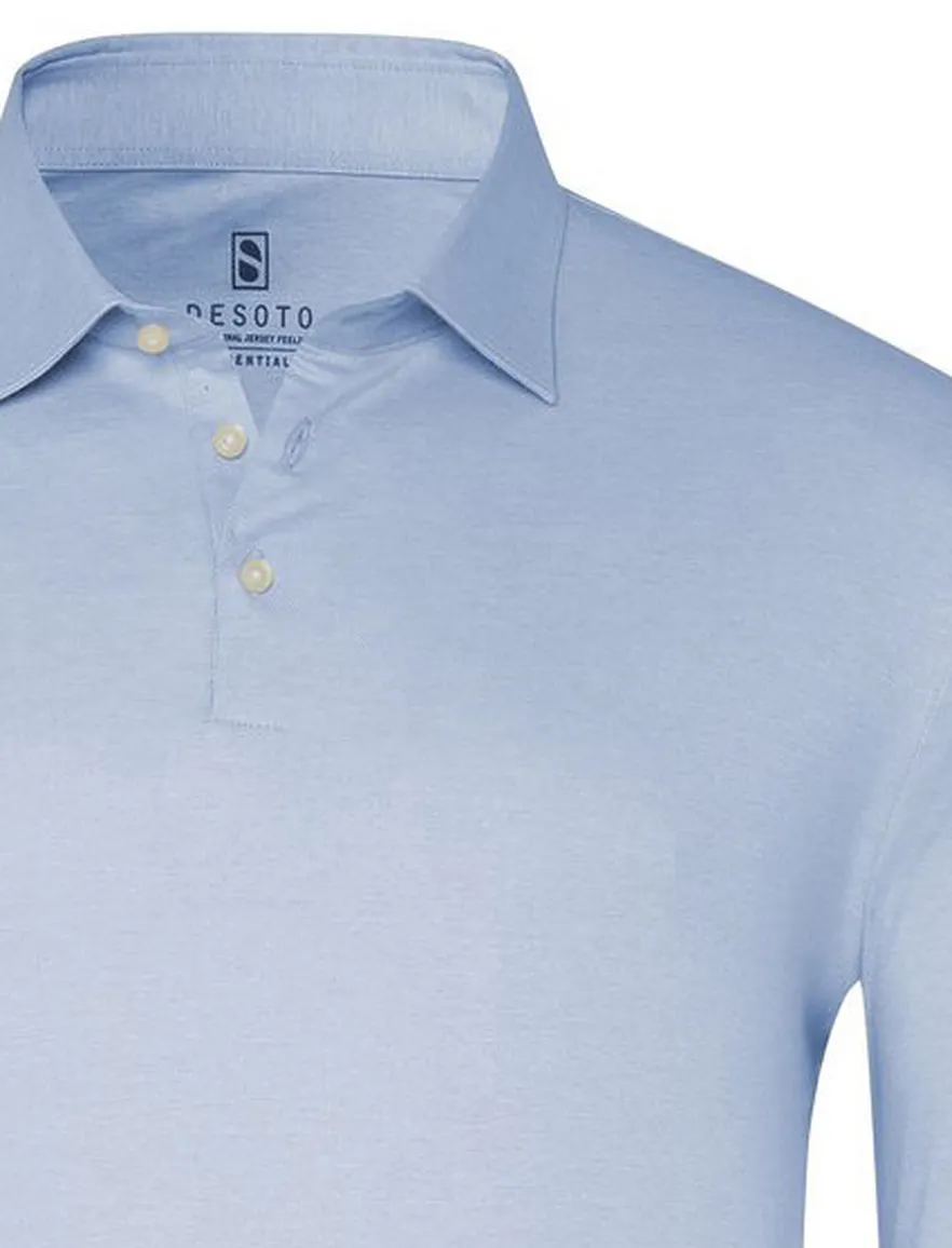 Desoto lichtblauw polo katoen