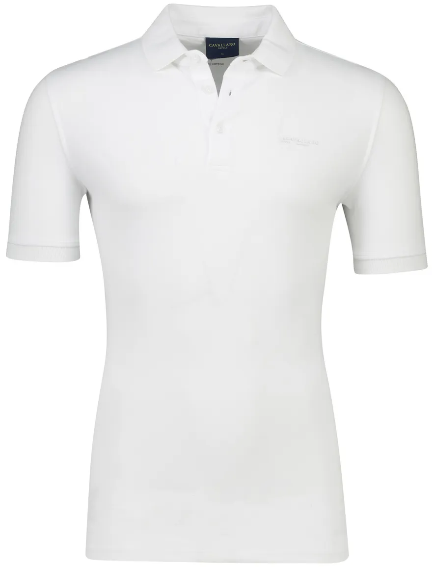 Cavallaro Bavegio poloshirt wit korte mouw