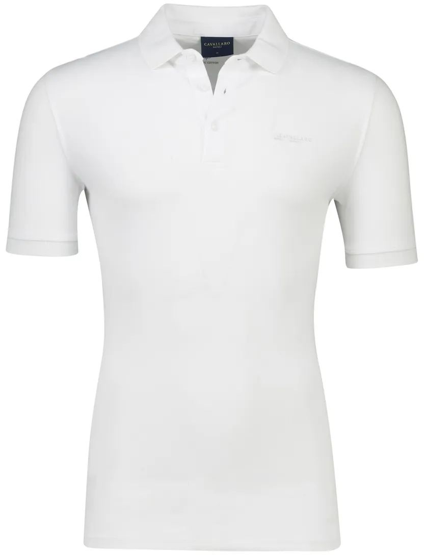 Wit poloshirt Cavallaro Bavegio korte mouw