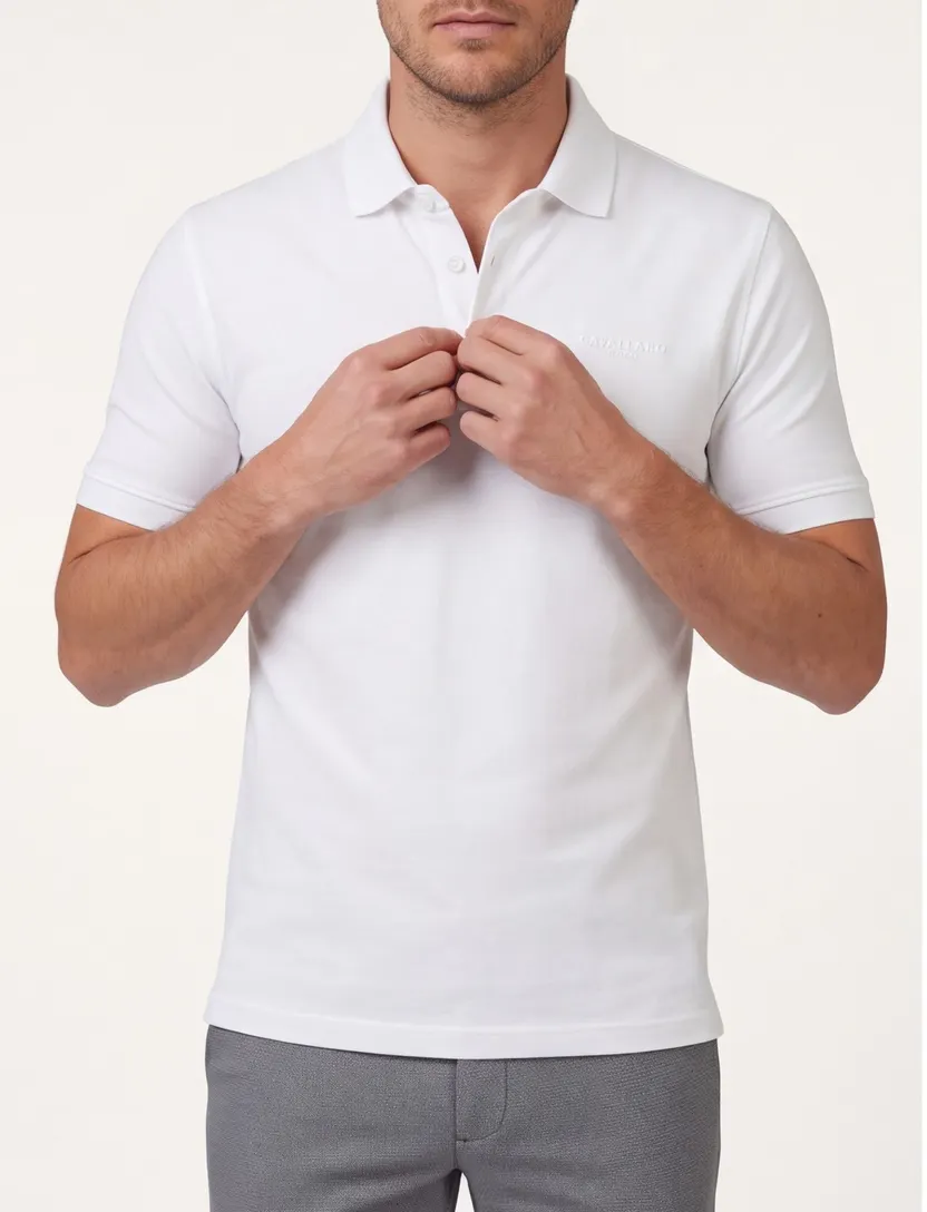 Wit poloshirt Cavallaro Bavegio korte mouw