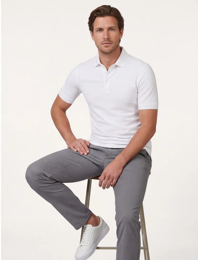 Wit poloshirt Cavallaro Bavegio korte mouw