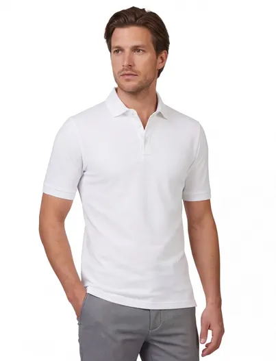 Cavallaro Wit poloshirt Cavallaro Bavegio korte mouw