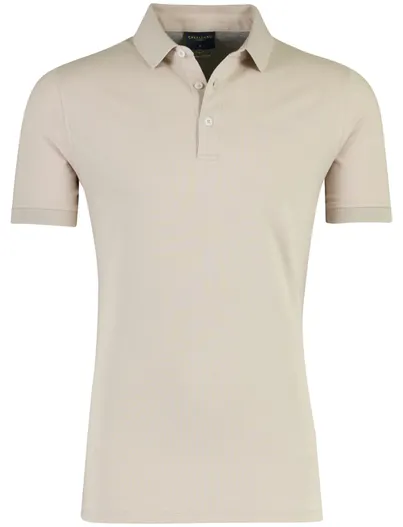 Cavallaro Cavallaro Bavegio polo korte mouw beige regular fit