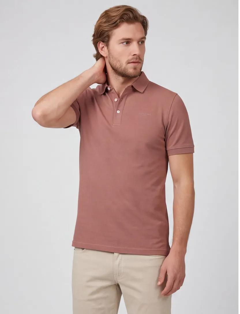 Polo korte mouw Cavallaro Bavegio polo roze regular fit