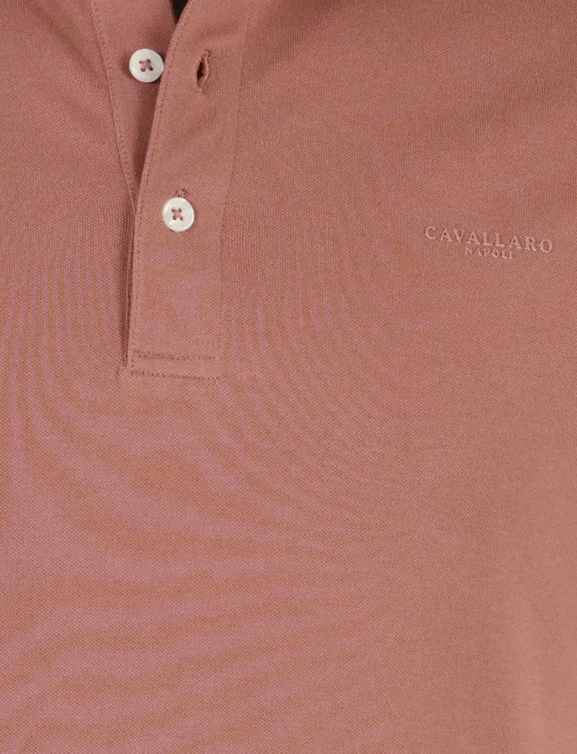 Polo korte mouw Cavallaro Bavegio polo roze regular fit