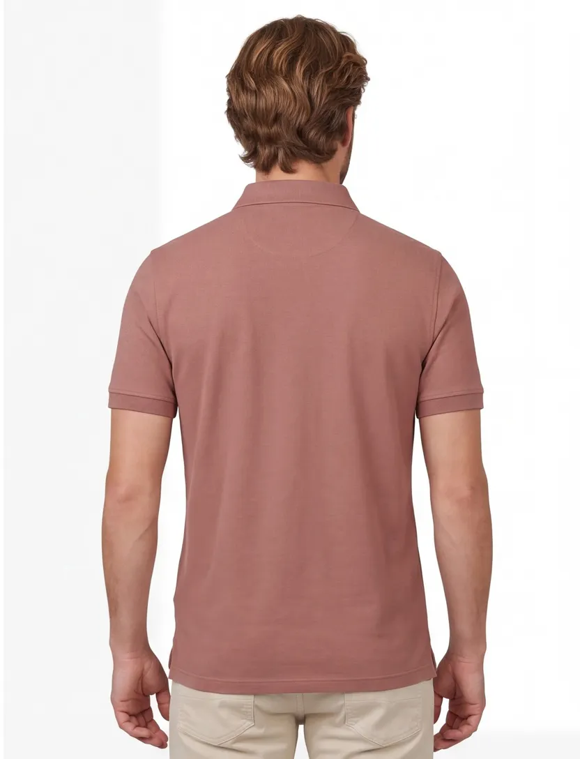 Polo korte mouw Cavallaro Bavegio polo roze regular fit