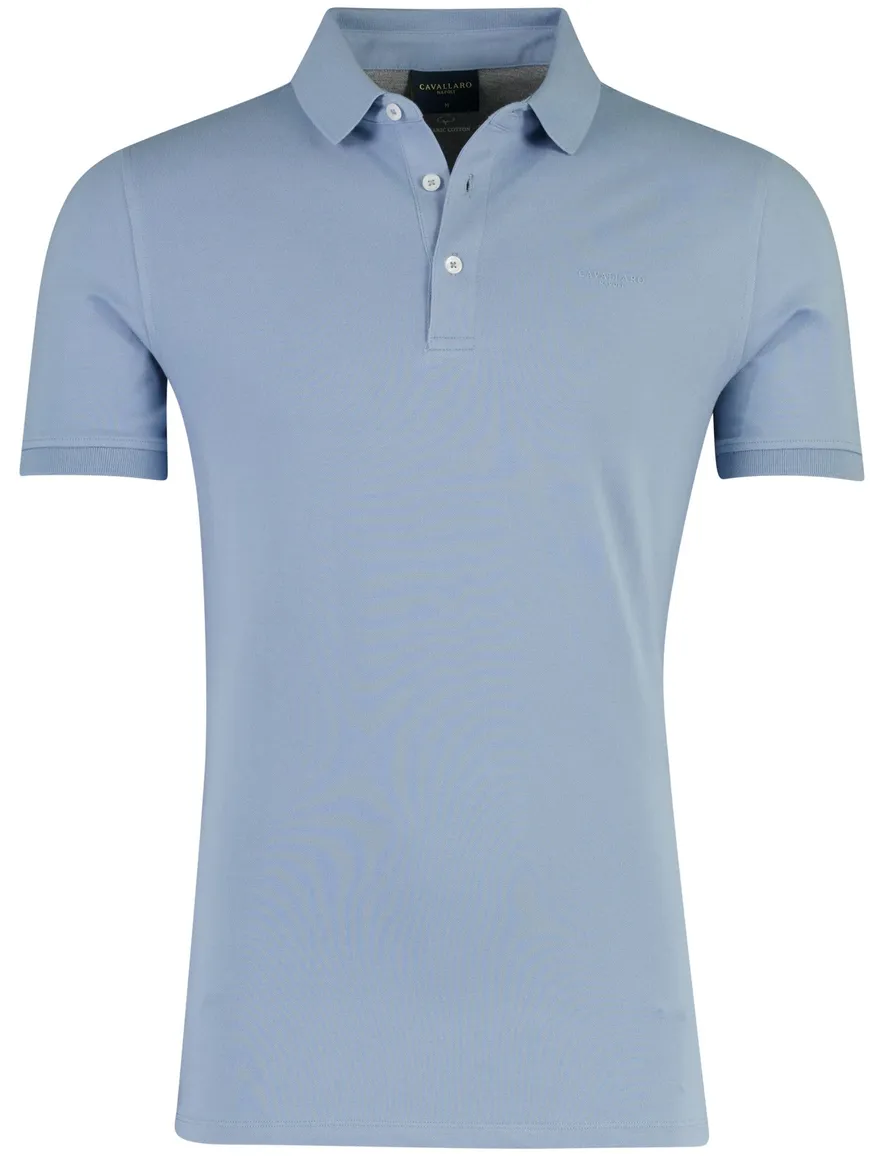 Cavallaro Bavegio korte mouw polo lichtblauw 3-knoops