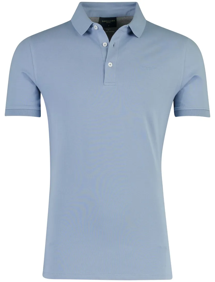Polo korte mouw Cavallaro Bavegio lichtblauw regular fit
