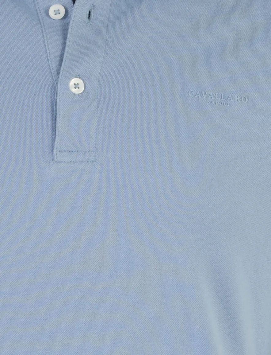 Lichtblauwe Cavallaro Bavegio polo korte mouw