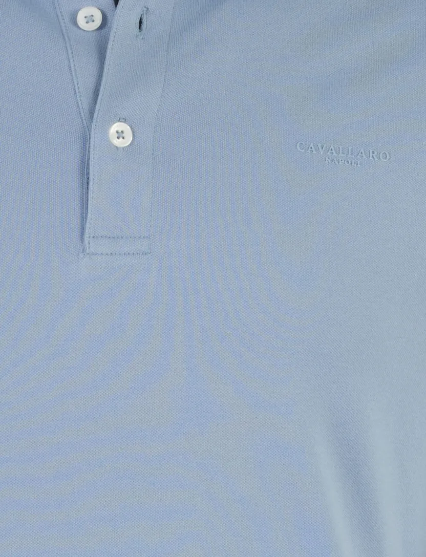 Polo korte mouw Cavallaro Bavegio lichtblauw regular fit