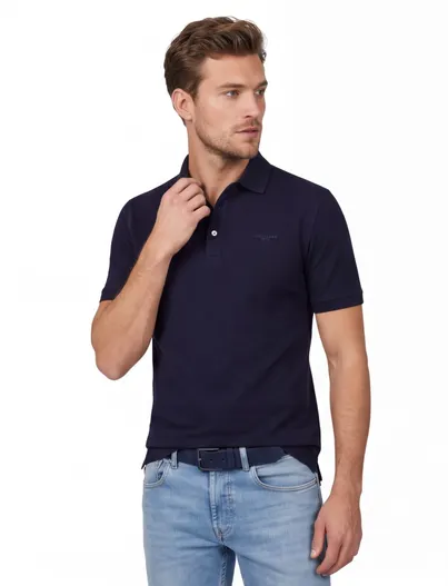Cavallaro Donkerblauw poloshirt Cavallaro Bavegio drie knoops