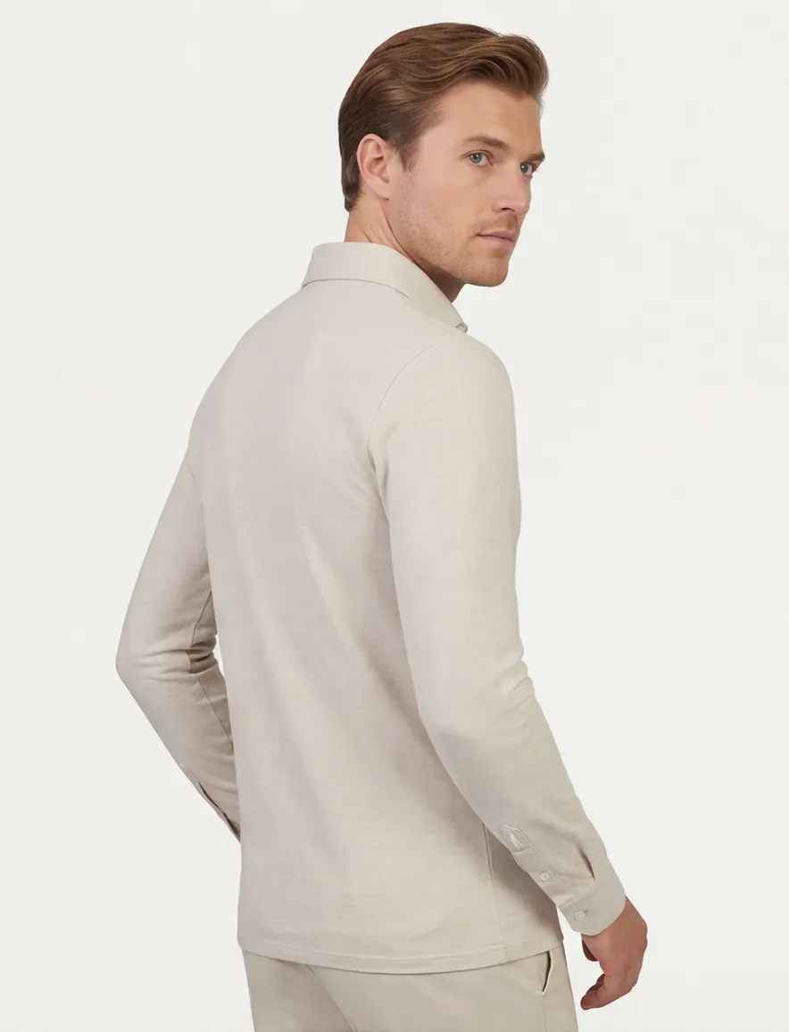 Cavallaro Camicia Polo beige 3-knoops