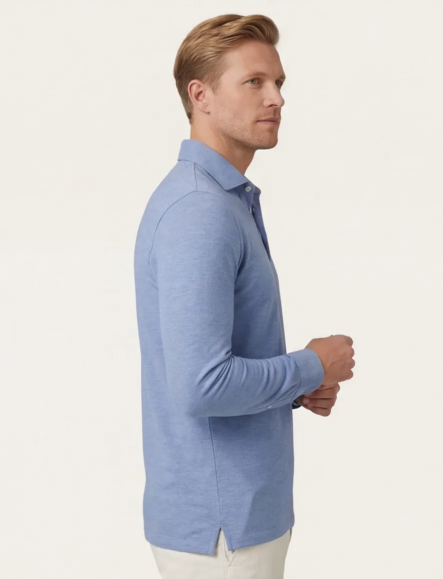 Cavallaro Camicia Polo lichtblauw 3-knoops