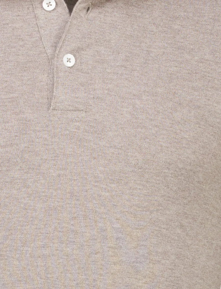 Beige poloshirt Cavallaro Camicia 3 knoop