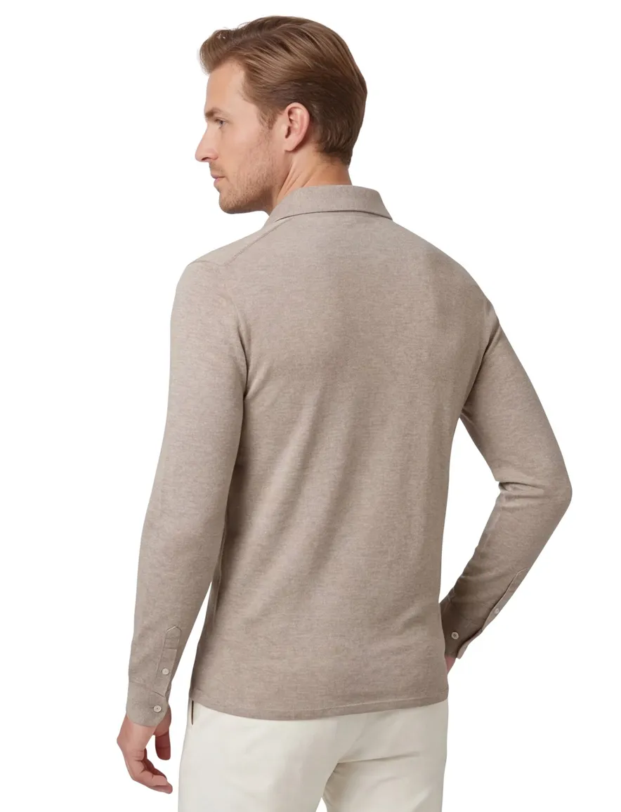 Beige poloshirt Cavallaro Camicia 3 knoop