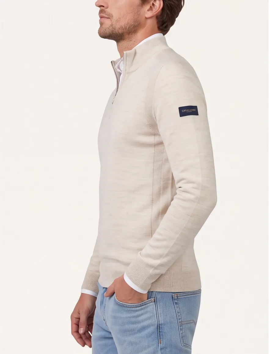 Cavallaro Palio Half Zip trui beige