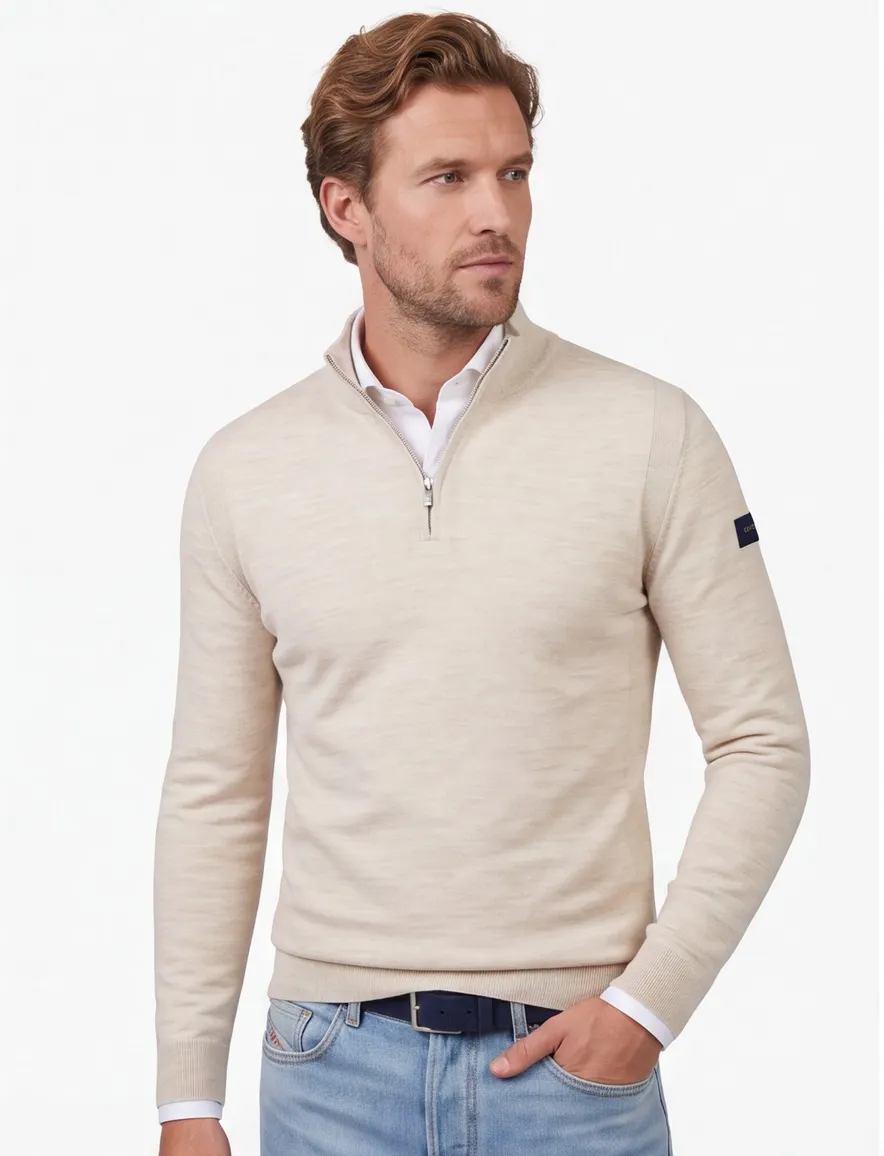 Cavallaro Palio Half Zip trui beige
