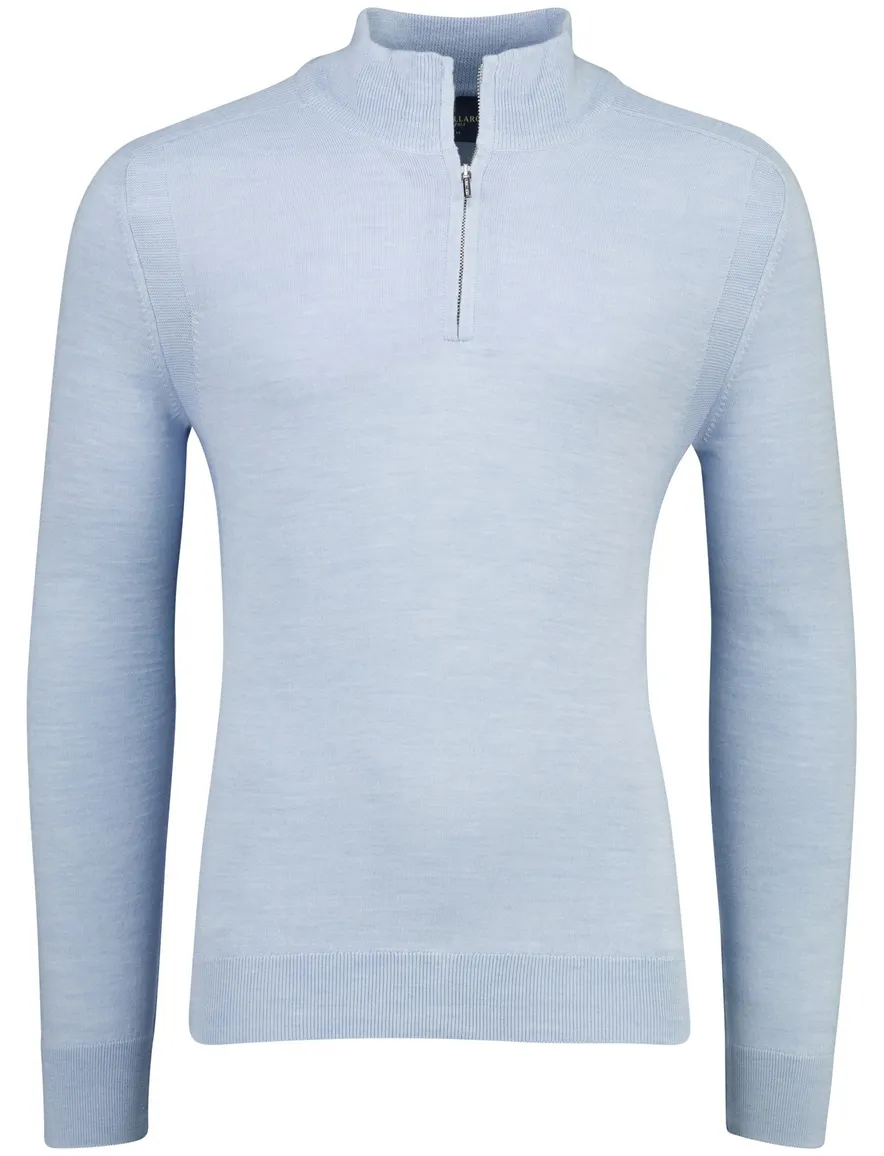 trui half-zip Cavallaro Palio lichtblauw gemêleerd