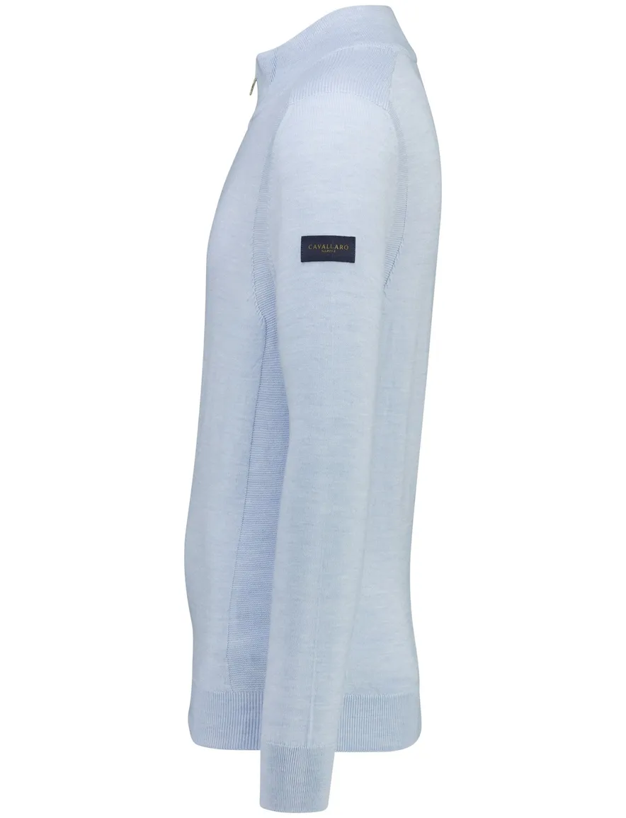 Cavallaro Palio Half Zip trui lichtblauw gemeleerd