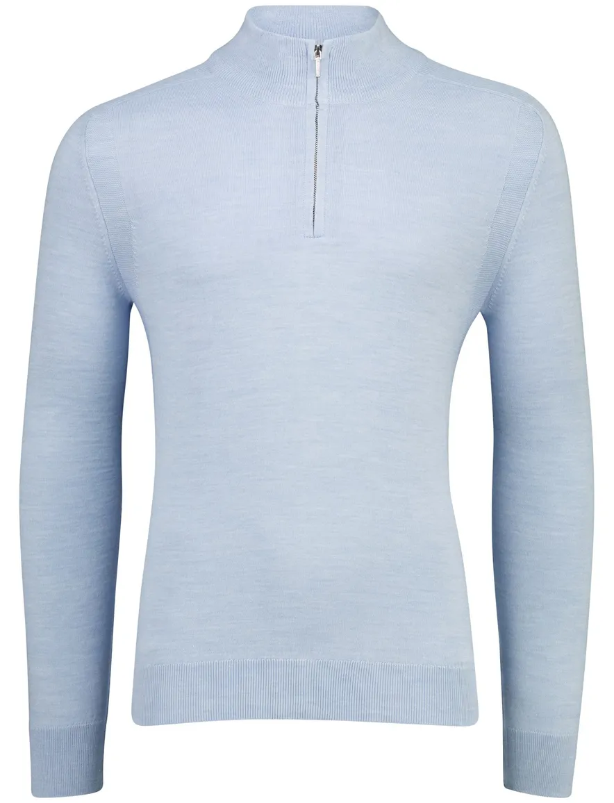 Cavallaro Palio Half Zip trui lichtblauw gemeleerd