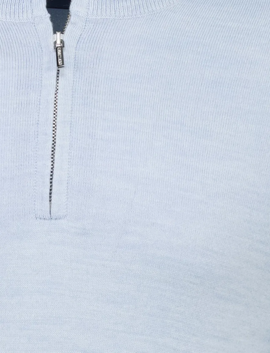 Cavallaro Palio Half Zip trui lichtblauw gemeleerd