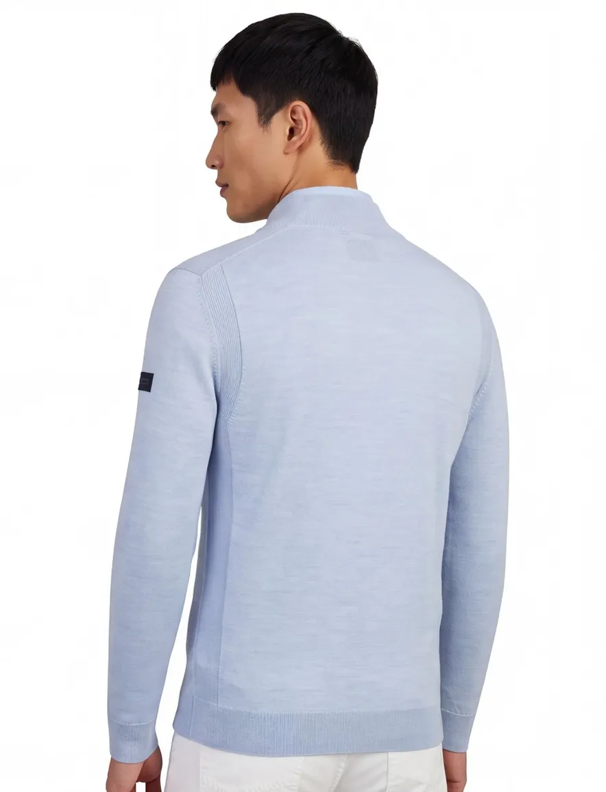 trui half-zip Cavallaro Palio lichtblauw gemêleerd