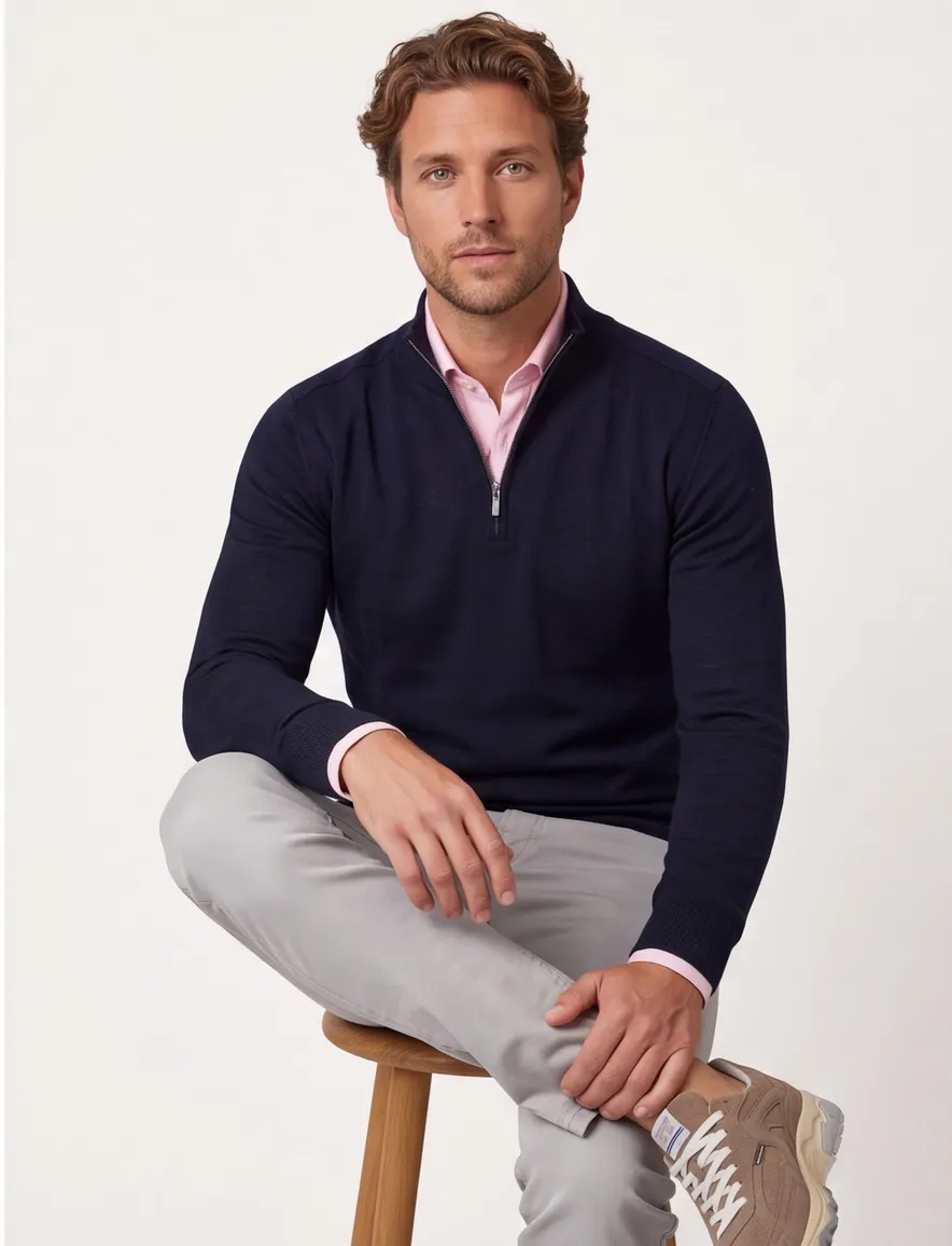 Cavallaro Palio Half Zip Trui donkerblauw