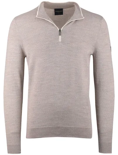 Cavallaro Beige trui Cavallaro Fontanio half zip