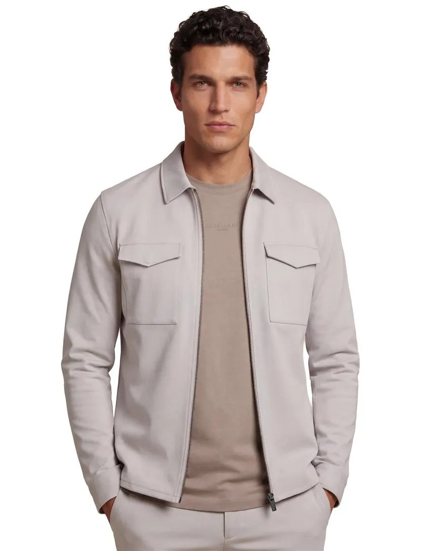 Overshirt Cavallaro crème met borstzakken Zerino