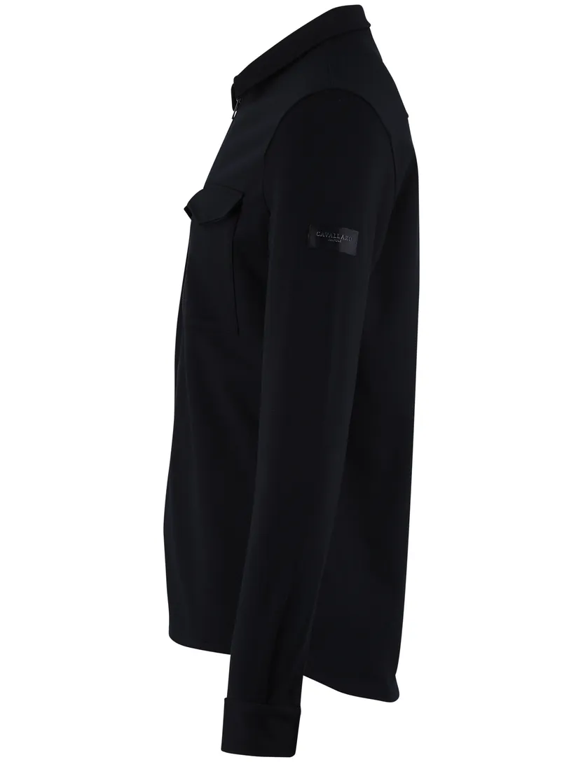 Overshirt donkerblauw Zerino Cavallaro met borstzakken