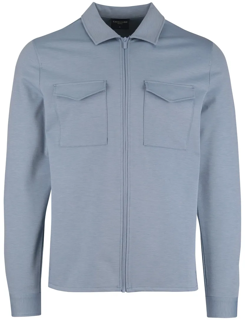 Overshirt Cavallaro lichtblauw borstzakken Zaverio
