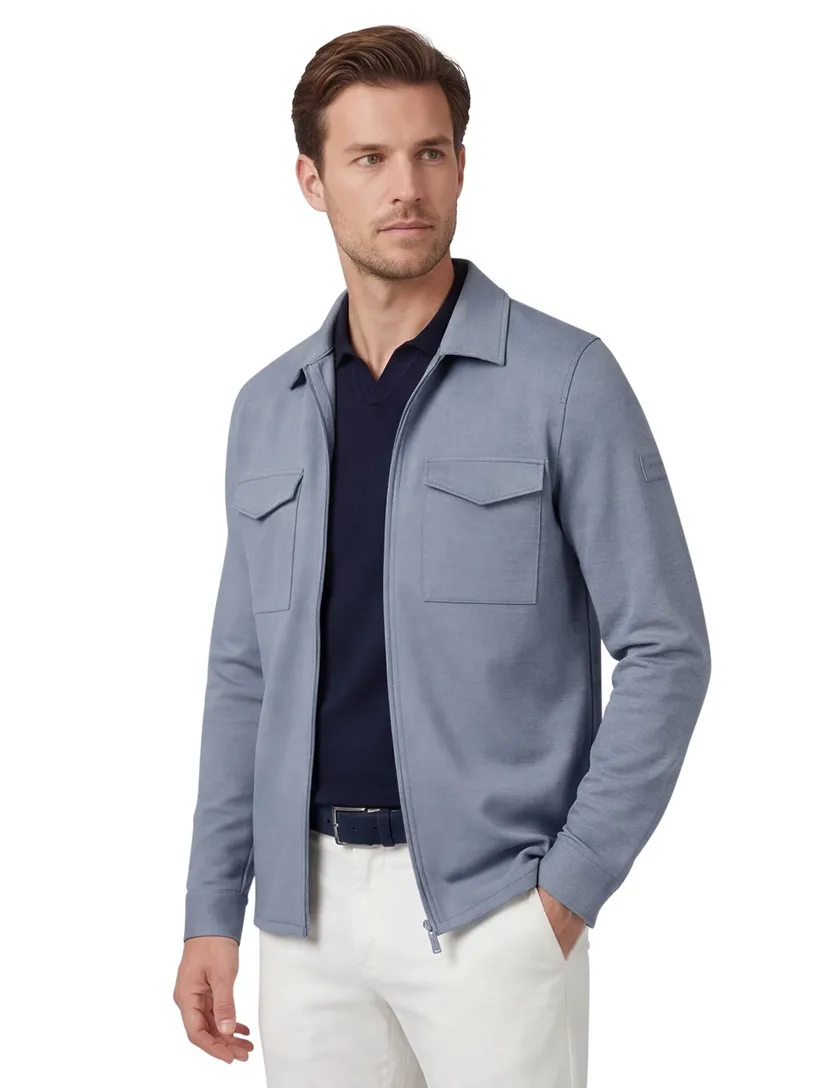 Overshirt Cavallaro lichtblauw borstzakken Zaverio