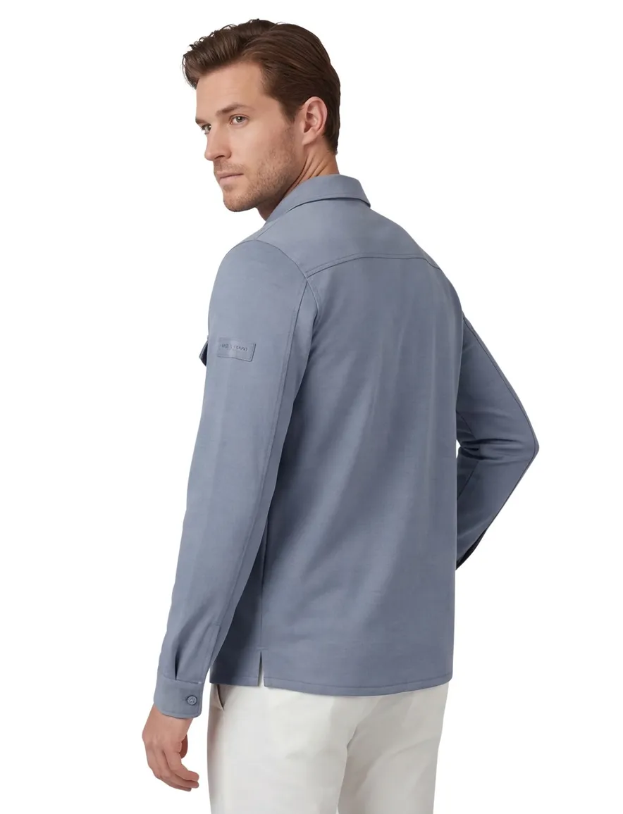 Cavallaro Zaverio overshirt lichtblauw dubbele borstzakken
