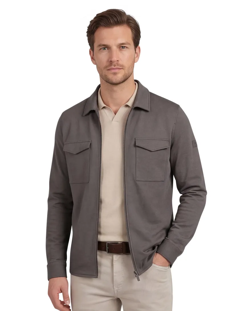 Overshirt bruin Cavallaro gemeleerd Zaverio