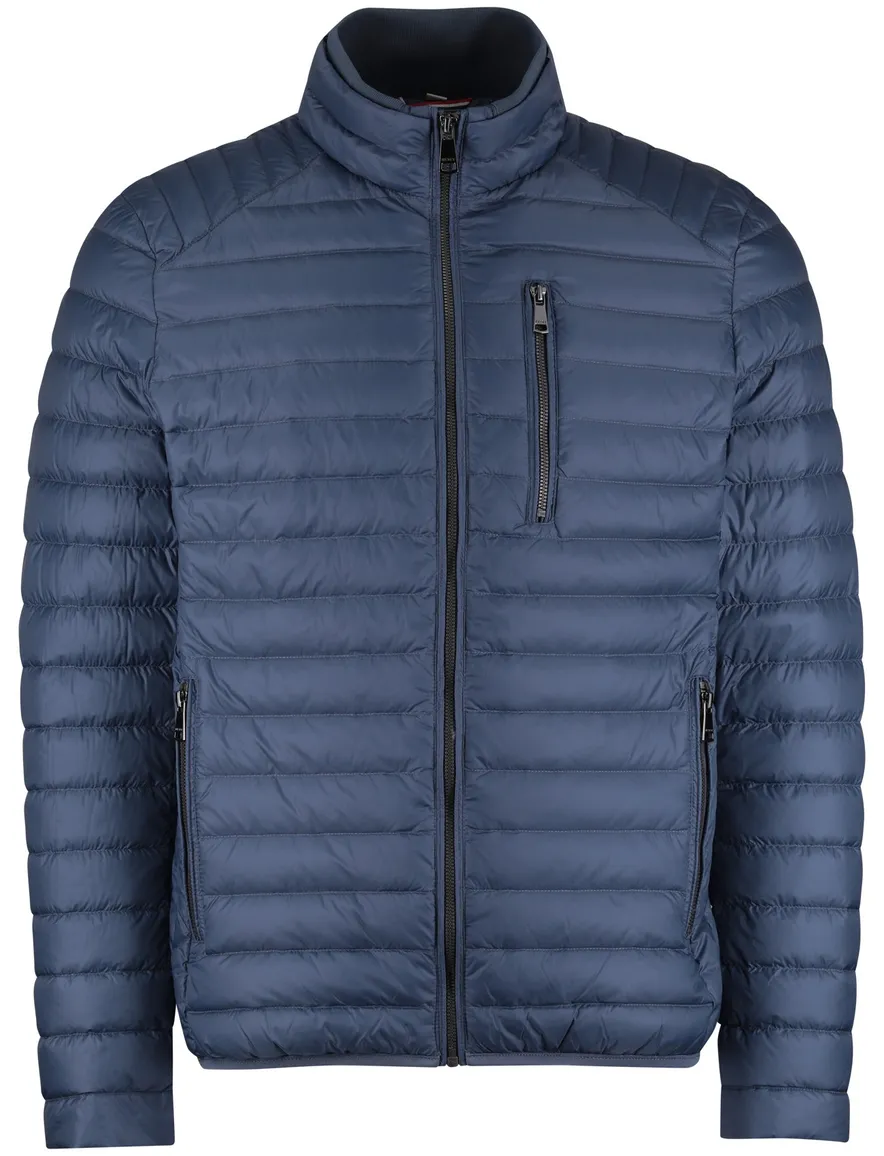 blauwe winterjas Reset normale fit borstzak waterafstotend