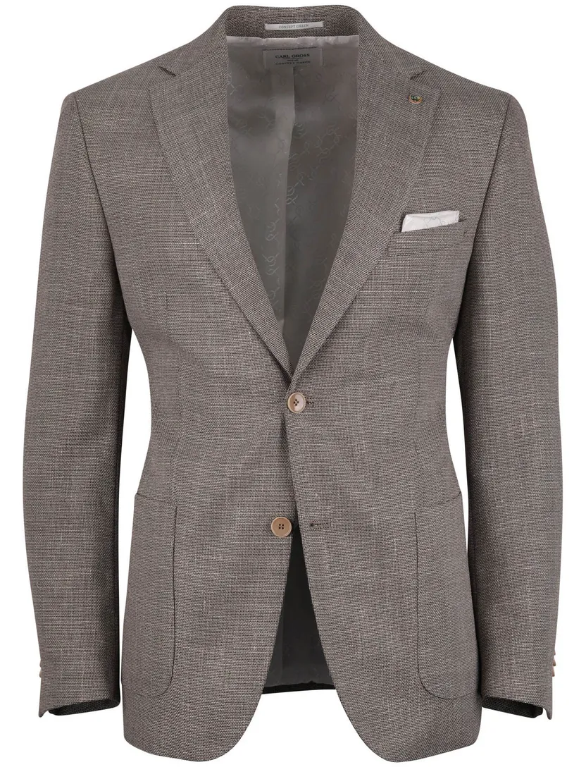 colbert Carl Gross polyester met voering gemêleerd grijs