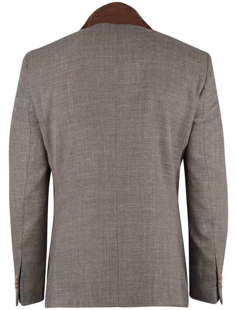 colbert Carl Gross polyester met voering gemêleerd grijs