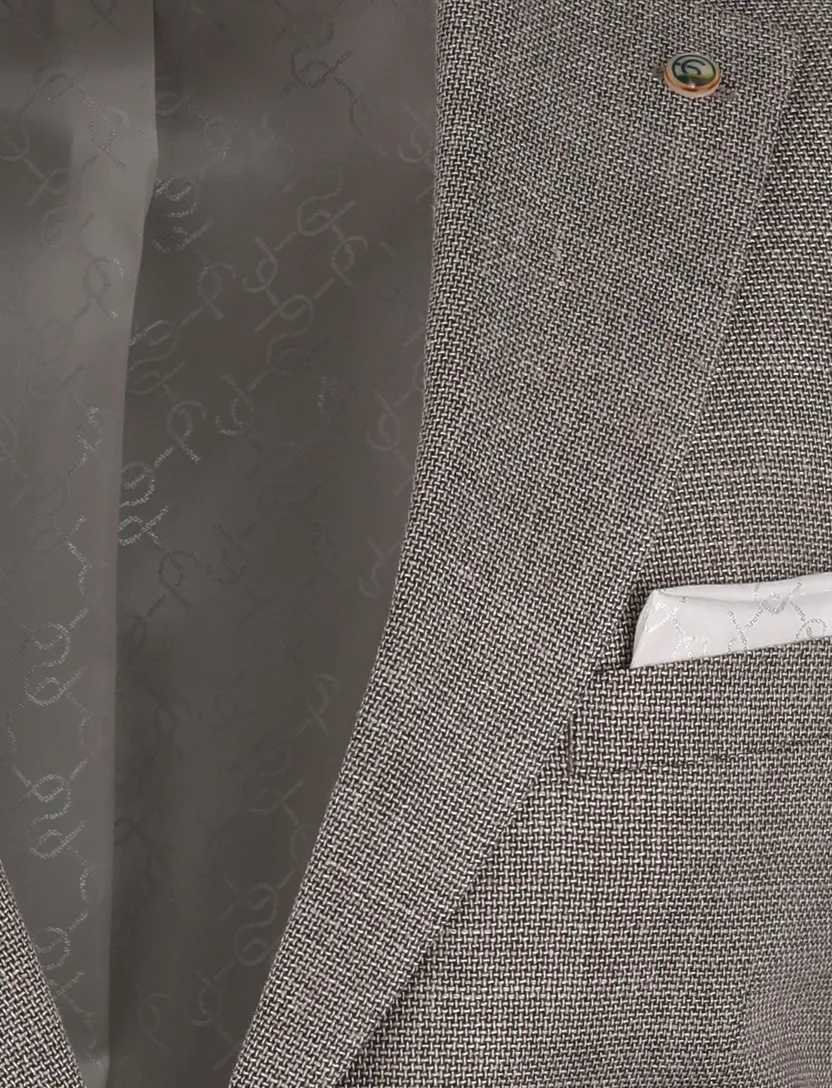 colbert Carl Gross polyester met voering gemêleerd grijs