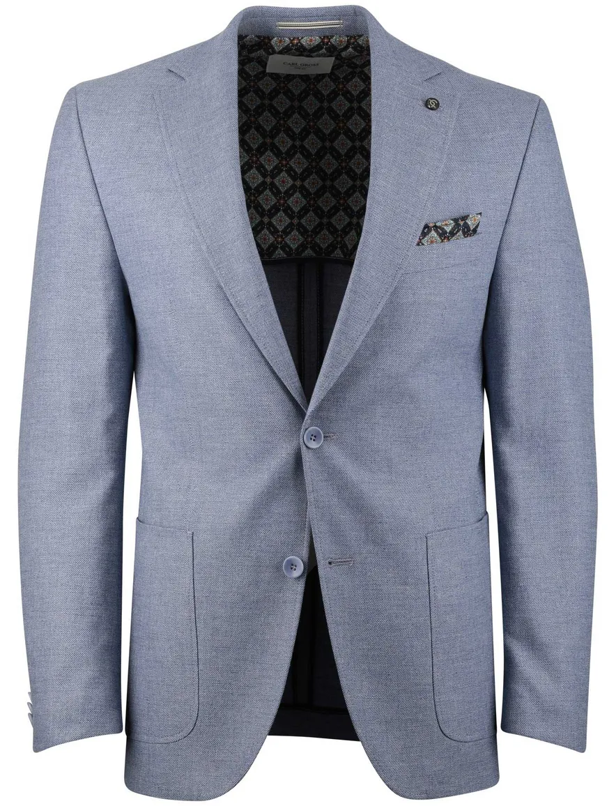 Blauwe colbert Carl gross tebbo pochet