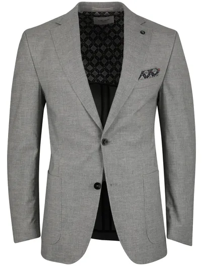 Carl Gross colbert Carl Gross polyester met voering gemêleerd grijs