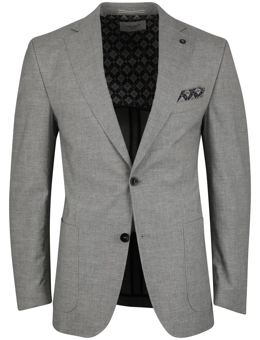 grijs gemêleerd colbert Carl Gross polyester met viscose voering