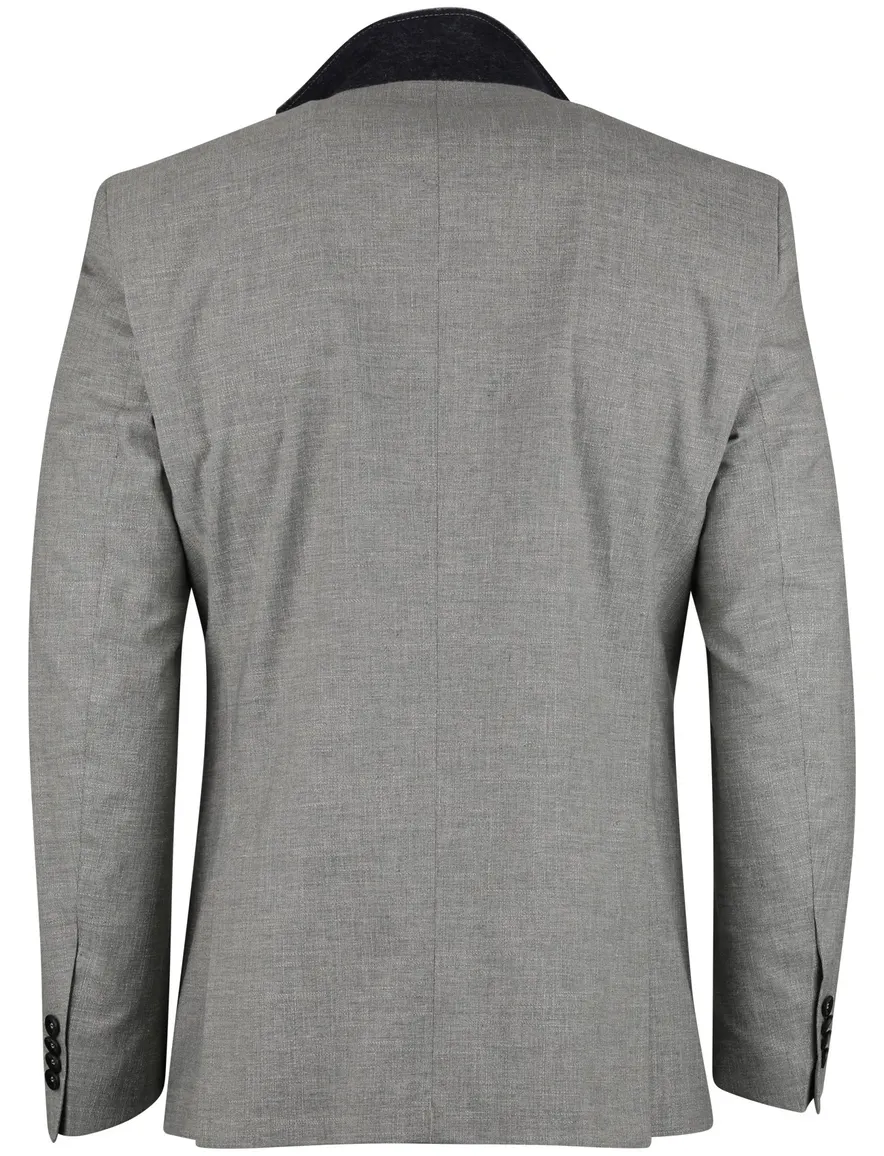 grijs gemêleerd colbert Carl Gross polyester met viscose voering