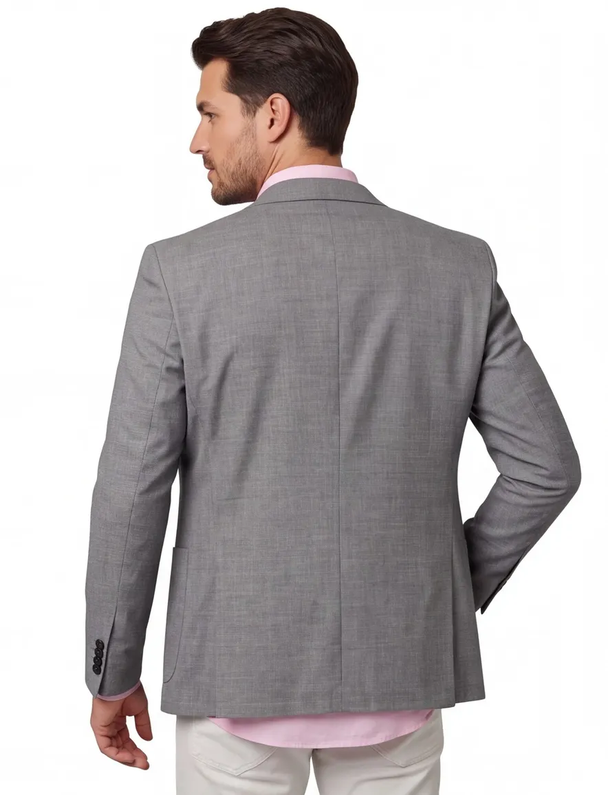 grijs gemêleerd colbert Carl Gross polyester met viscose voering