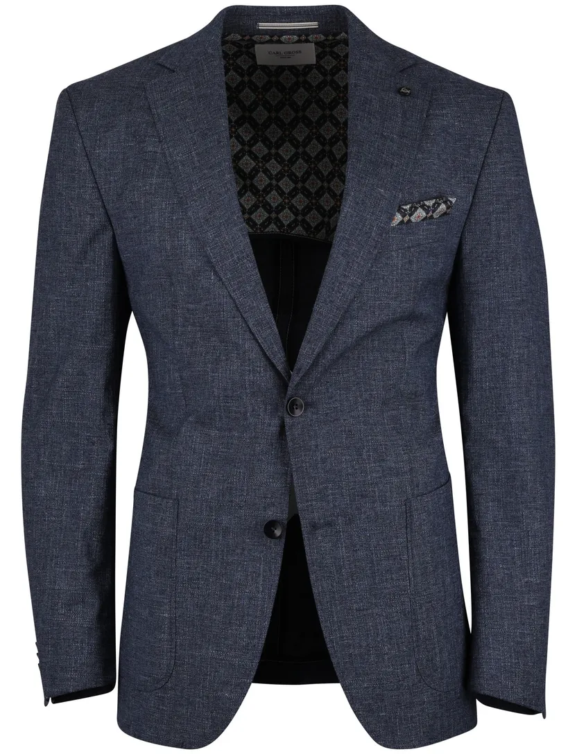 colbert Carl Gross polyester met voering gemêleerd navy